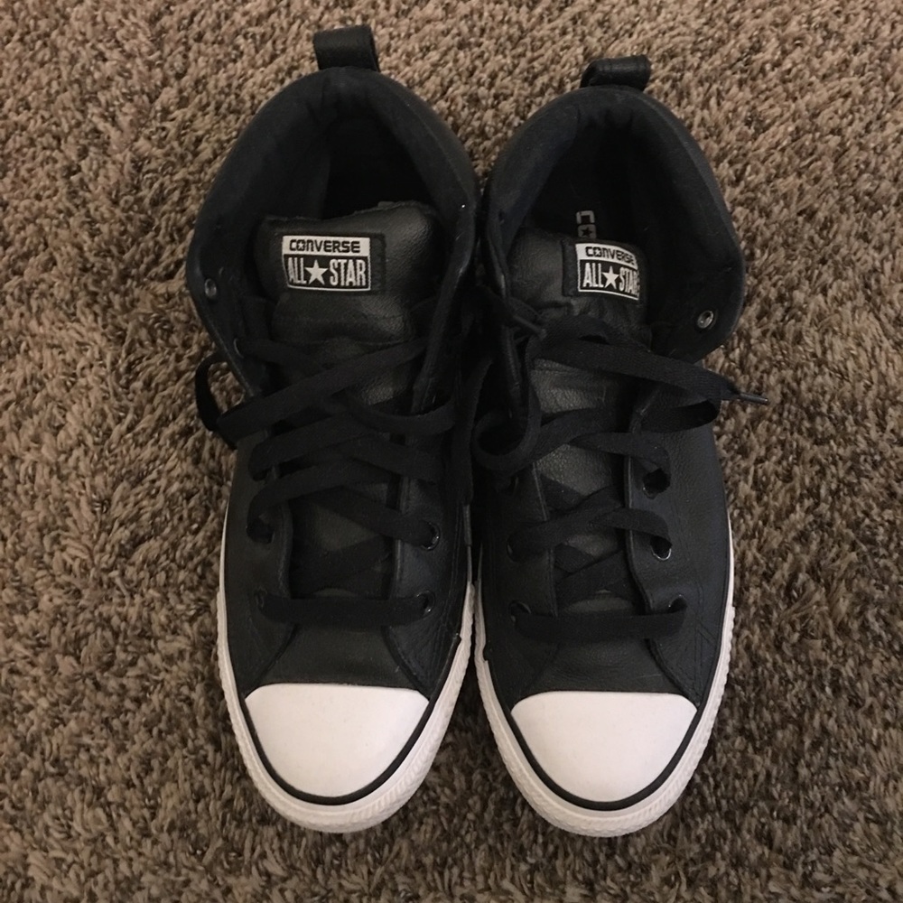 Black leather converse
